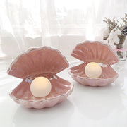 Japanese Style Ceramic Shell Pearl Night Light Fantasy Mermaid Fairy Bedroom Bedside Lamp Storage Lighting Home Decor Xmas gifts