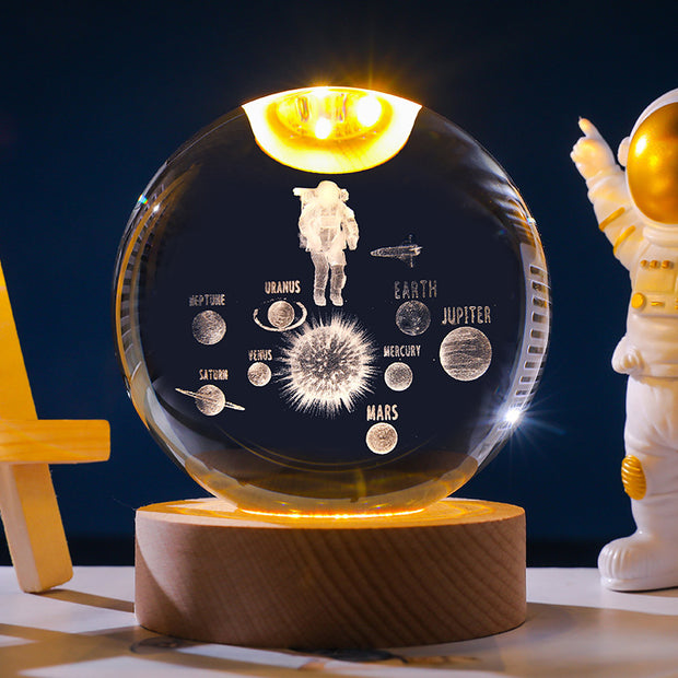 Starry Sky 3D Micro Landscape Crystal Ball Home Desktop Creative Interior Carving White Crystal Ball Ornament Craft Gift product