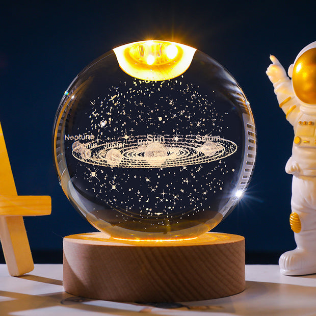 Starry Sky 3D Micro Landscape Crystal Ball Home Desktop Creative Interior Carving White Crystal Ball Ornament Craft Gift product