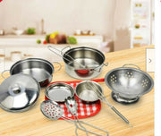 Play House Children's Mini Kitchen Baking Set Simulation Kitchen Stainless Steel Kitchen Toys Play House Cooking Pot