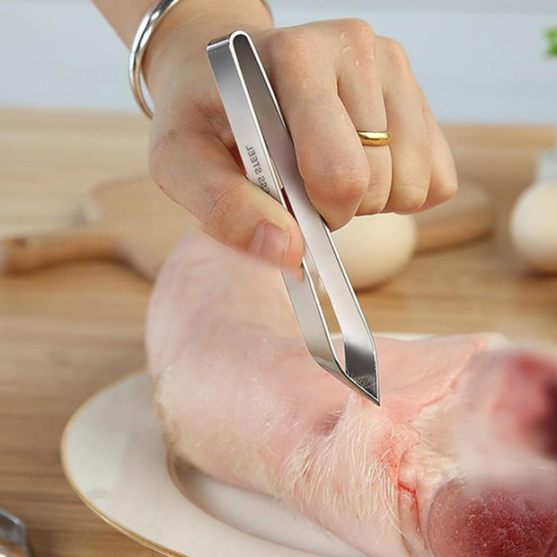 Stainless steel tweezers hair removal clip kitchen multifunctional hair removal tool for chicken and duck hair removal clip