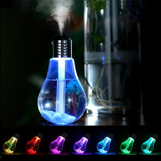 USB small humidifier desktop creative decoration New light bulb Quiet home atmosphere lighting gifts