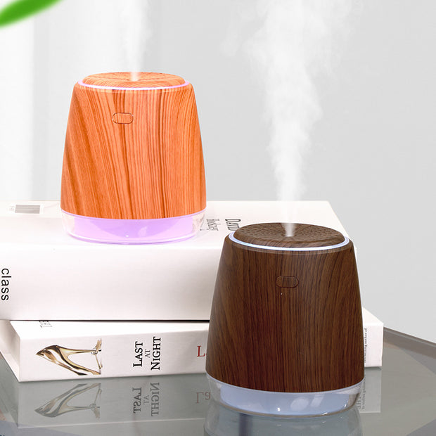 Simple Design And Creative Wood Grain L8 Humidifier Home Car Mini USB Aromatherapy Air Night Light Atomizing Humidifier